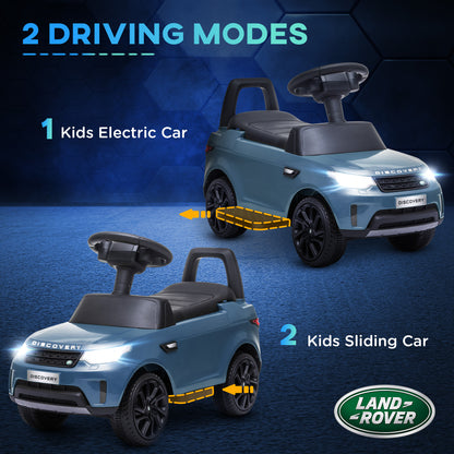 AIYAPLAY 2-in-1 Land Rover Licensed 6V Kids Electric Ride On Car, Sliding Car w/ Headlights, Music, for 18-60 Months, Light Blue 
