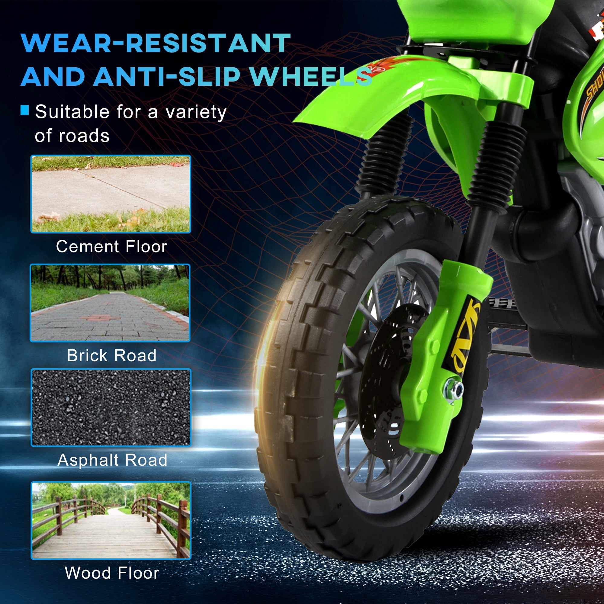 HOMCOM 6V Kids Child Electric Motorbike Ride on Motorcycle Scooter Children Toy Gift for 3-6 Years (Green) 