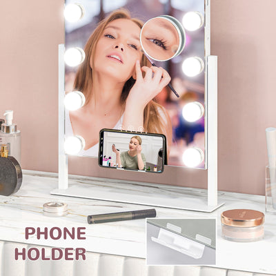 HOMCOM 12 LED bulb Tabletop Makeup Mirror, with Adjustable Settings 