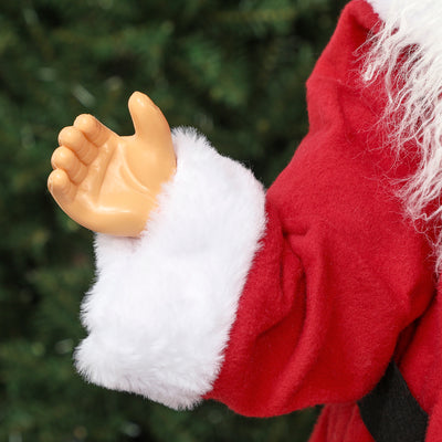 HOMCOM Life Size Santa Claus Christmas Decoration, Voice-Activated with Twinkling LED Lights, Red 