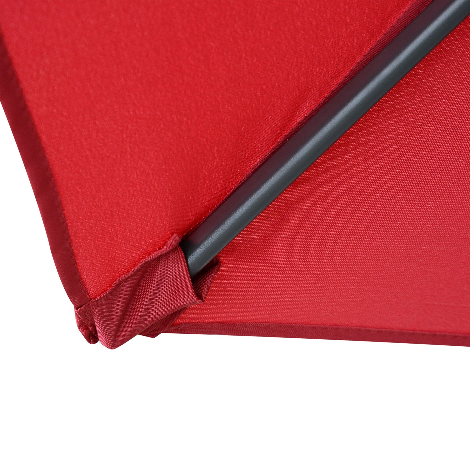 Outsunny 2.8m Garden Parasol Umbrella, Round Outdoor Market Table Umbrella Sun Shade Canopy, Wine Red 