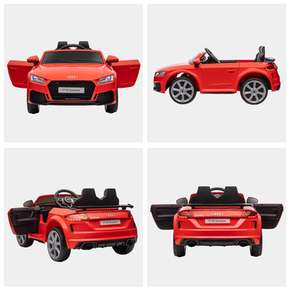 HOMCOM Kids Licensed Audi TT Ride-On Car 12V Battery w/ Remote Suspension Headlights and MP3 Player 3km/h Red 