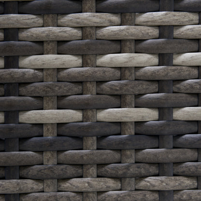 Outsunny 7 Pieces Outdoor PE Rattan Corner Sofa Set, Patio Wicker Conversation Chaise Lounge Furniture w/ Tempered Glass Table-top & Soft Padded Cushion for Garden, Backyard, Lawn, Dark Grey