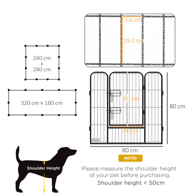 PawHut 12 Panels Heavy Duty Puppy Playpen, for Small Dogs, Indoor and Outdoor Use - Silver 