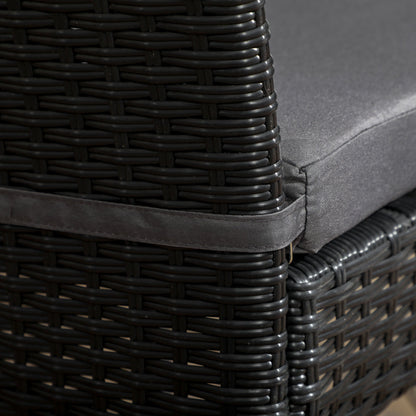 Outsunny Set of Four Armless Rattan Garden Chairs - Black 