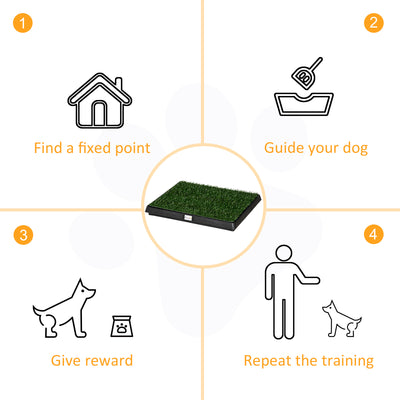 PawHut Indoor Pet Dog Toilet Mat Potty Tray Training Grass Restroom with Tray and Loo Pad 
