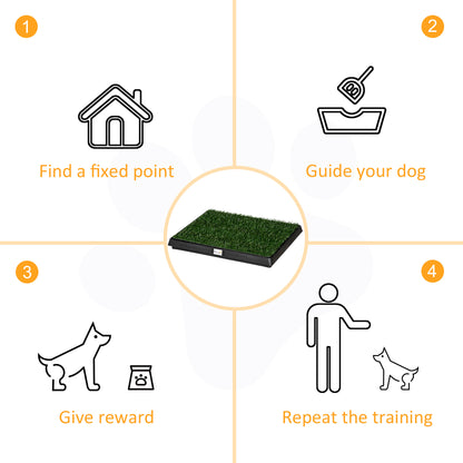 PawHut Indoor Pet Dog Toilet Mat Potty Tray Training Grass Restroom with Tray and Loo Pad 