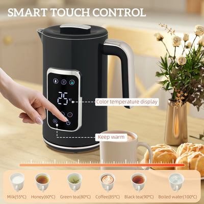 HOMCOM Touch Screen Kettle and Toaster Set - Black 