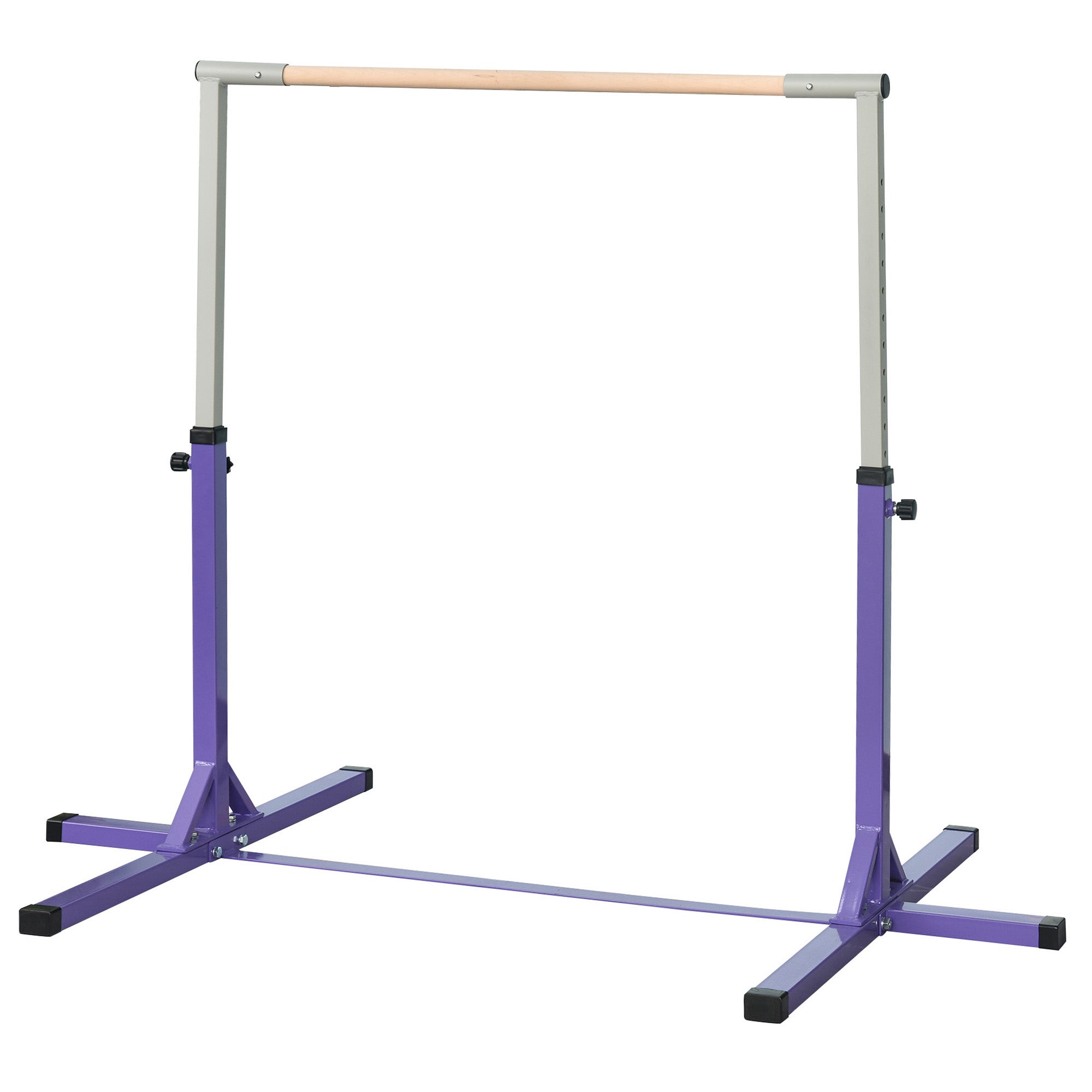 HOMCOM Steel Frame Adjustable Horizonal Gymnastics Bar For Kids Home Gym Training Purple 