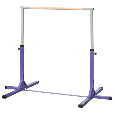 HOMCOM Steel Frame Adjustable Horizonal Gymnastics Bar For Kids Home Gym Training Purple 