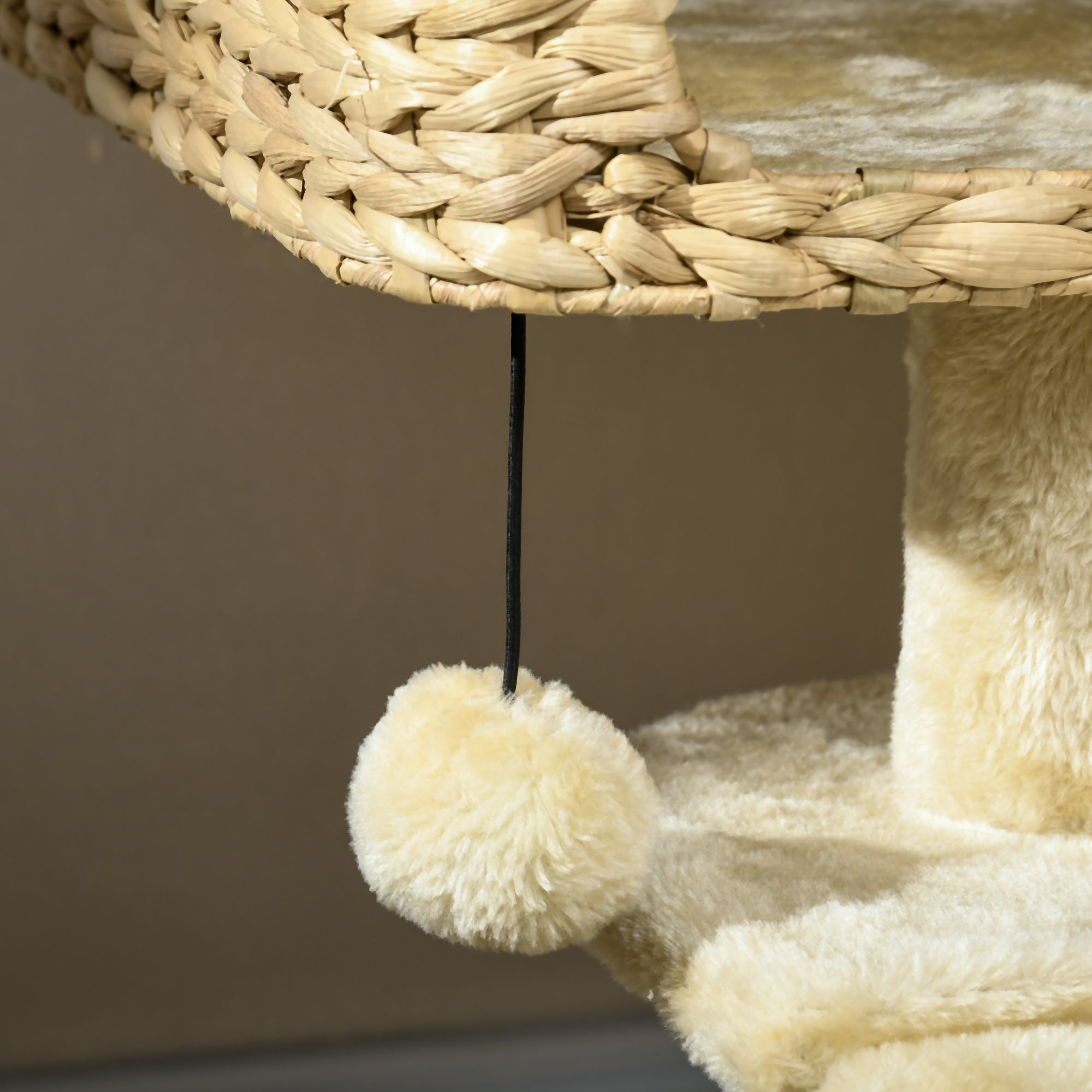 PawHut 95cm Cat Tree Tower for Indoor Cats, with Scratching Post, Cat House, Toy Ball, Platform - Beige 