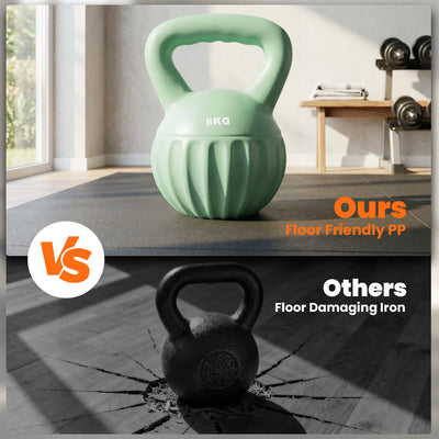 SPORTNOW Kettlebell for Strength Training Kettle Bell with Non-Slip Handle 8 kg Green 