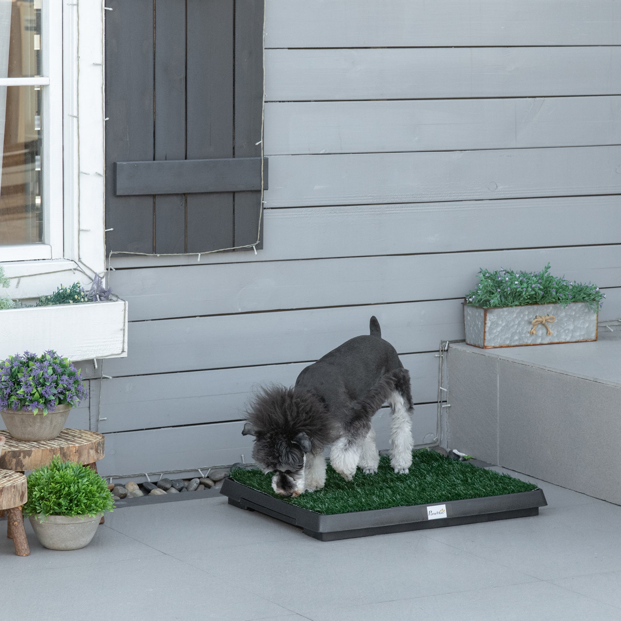 PawHut Indoor Pet Dog Toilet Mat Potty Tray Training Grass Restroom with Tray and Loo Pad 