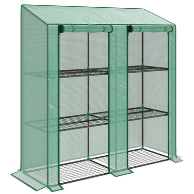 Outsunny 46 x 143cm Three-Shelf Mini Greenhouse - Green 