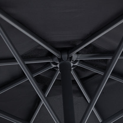 Outsunny 3 m Banana Parasol-Black