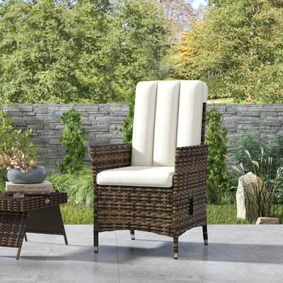 Outsunny 105°-150° Reclining Rattan Chair - Cream 