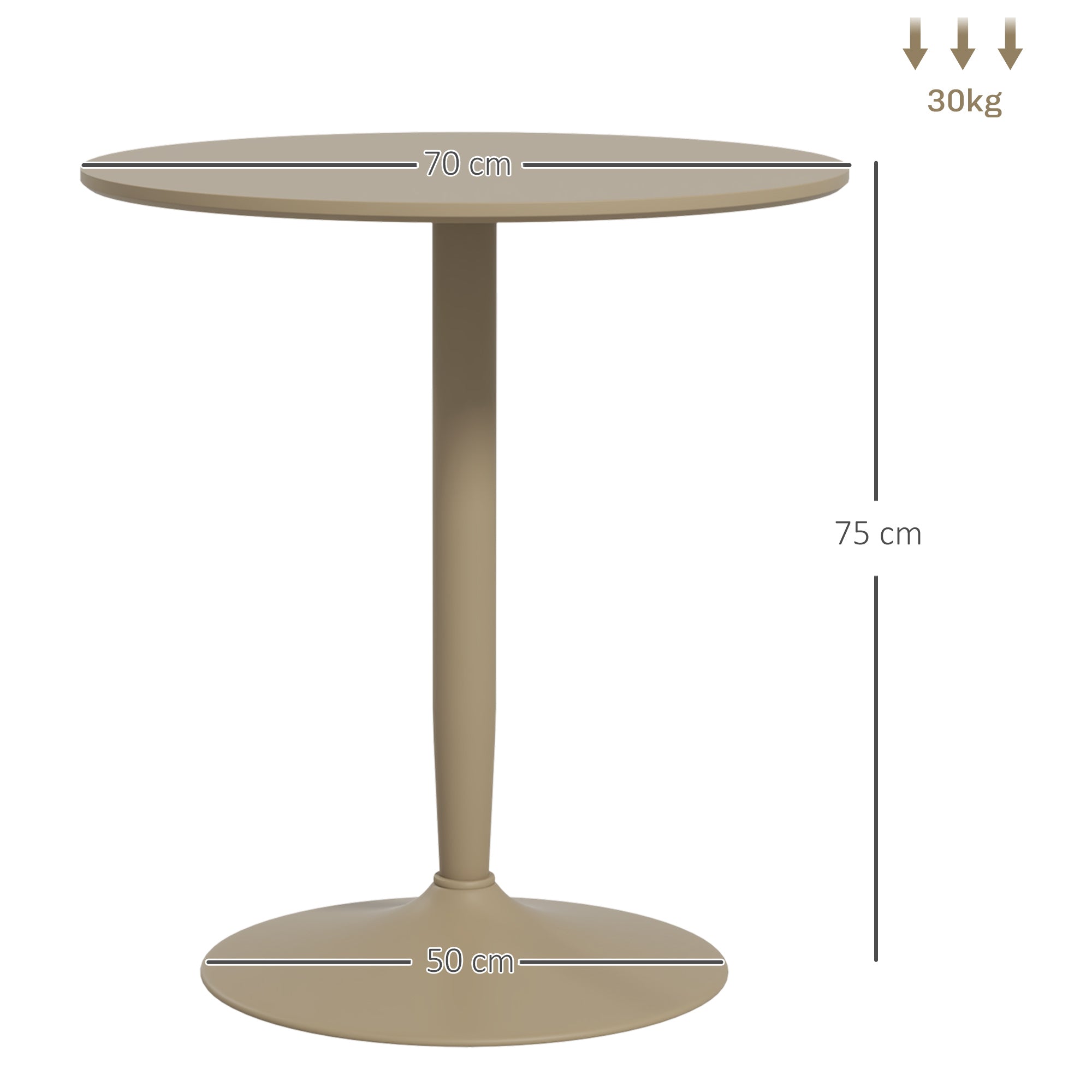 HOMCOM 75H x \'ce\'a670cm Two-Person Minimalistic Dining Table - Light Brown 