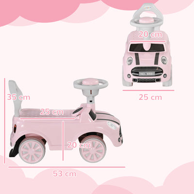 AIYAPLAY Foot To Floor Ride On Car Sliding Car w/ Air Horn, Anti-Over-Backwards, 18 to 36 Months - Pink 