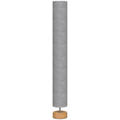 HOMCOM LED Floor Lamp for Living Room, 120cm Modern Standing Lamp with 3000K/4500K/6500K Colour Temperatures, Linen Shade and Wooden Base, Grey 
