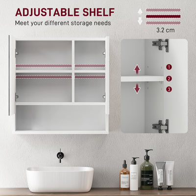 kleankin Wall Mounted Bathroom Storage Cupboard - White 