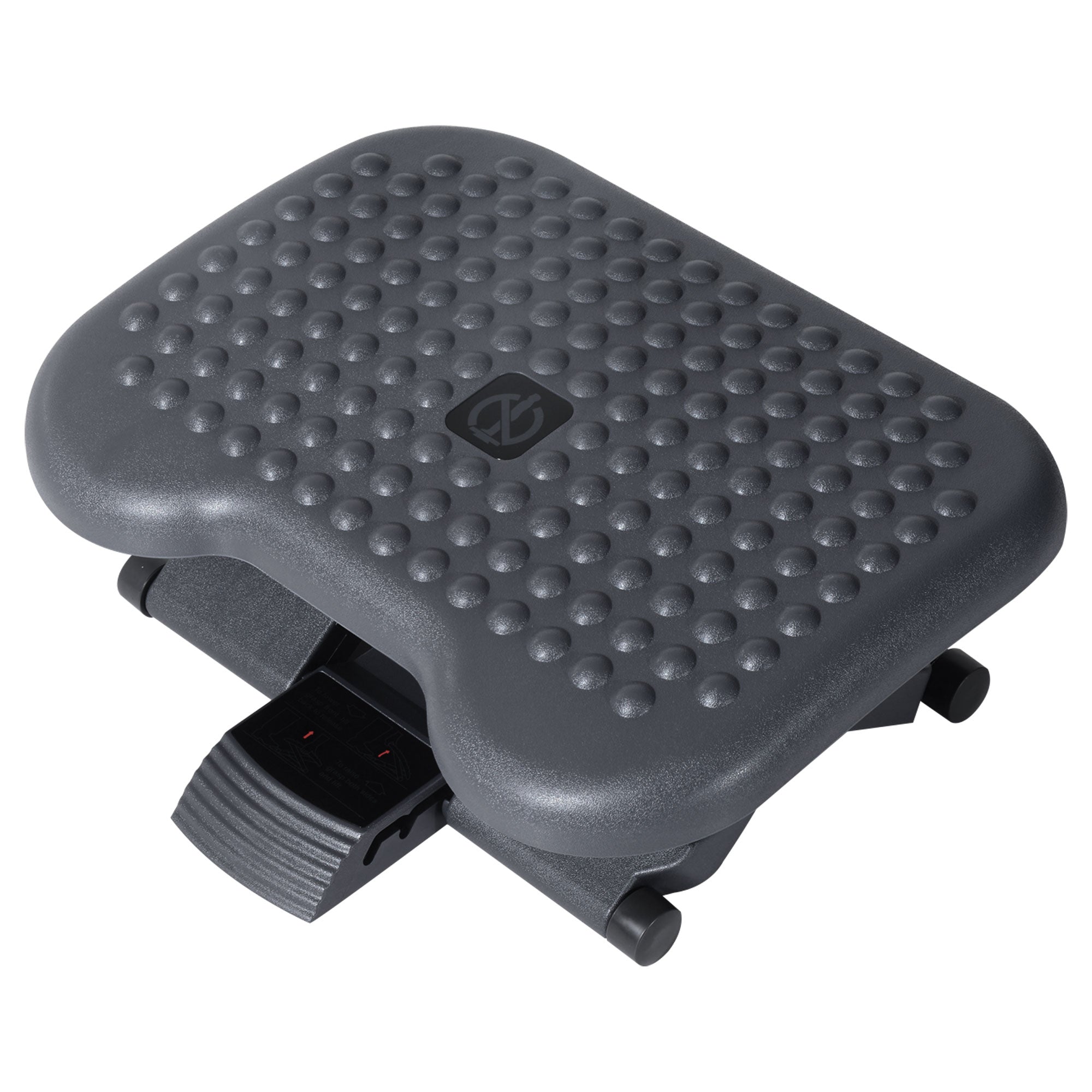 HOMCOM Footrest Adjustable Height & Angle Tilting Platform Home Office Foot Rest Charcoal Grey 