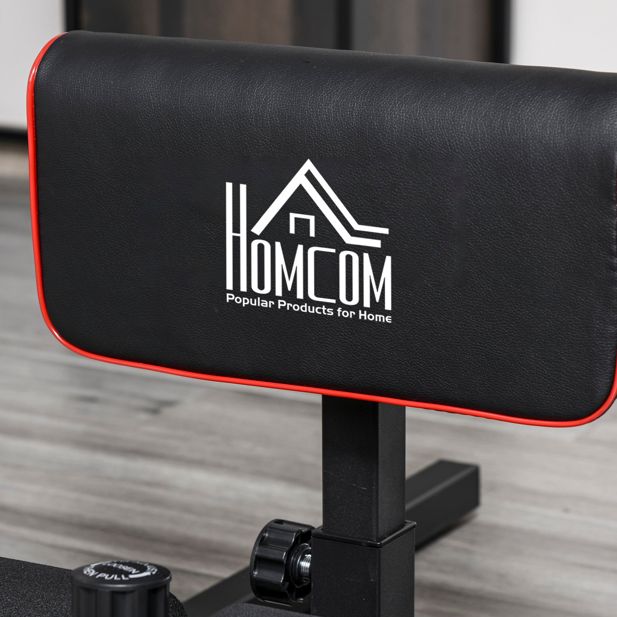 HOMCOM Squat Machine with Push Up Stand, Padded Hip Thrust Bench with Adjustable Cushion for Home Gym Work Out, Black 