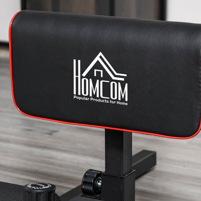 HOMCOM Squat Machine with Push Up Stand, Padded Hip Thrust Bench with Adjustable Cushion for Home Gym Work Out, Black 