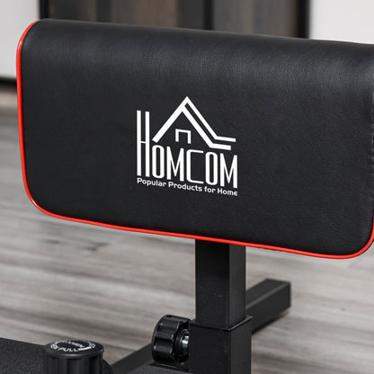 HOMCOM Squat Machine with Push Up Stand, Padded Hip Thrust Bench with Adjustable Cushion for Home Gym Work Out, Black 