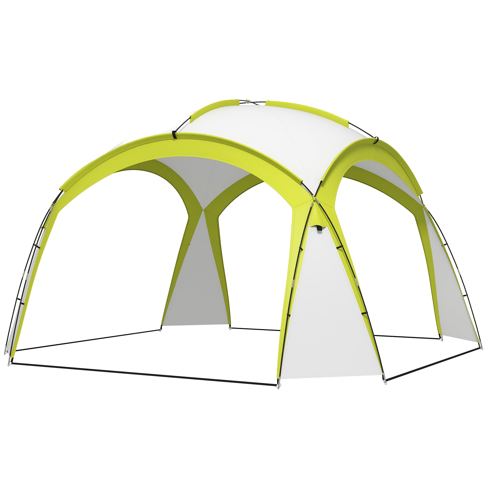 Outsunny 3.5 x 3.5M Camping Gazebo, Outdoor Event Shelter Dome Tent Garden Sun Shelter Patio Spire Arc Pavilion Camp Sun Shade, Green 