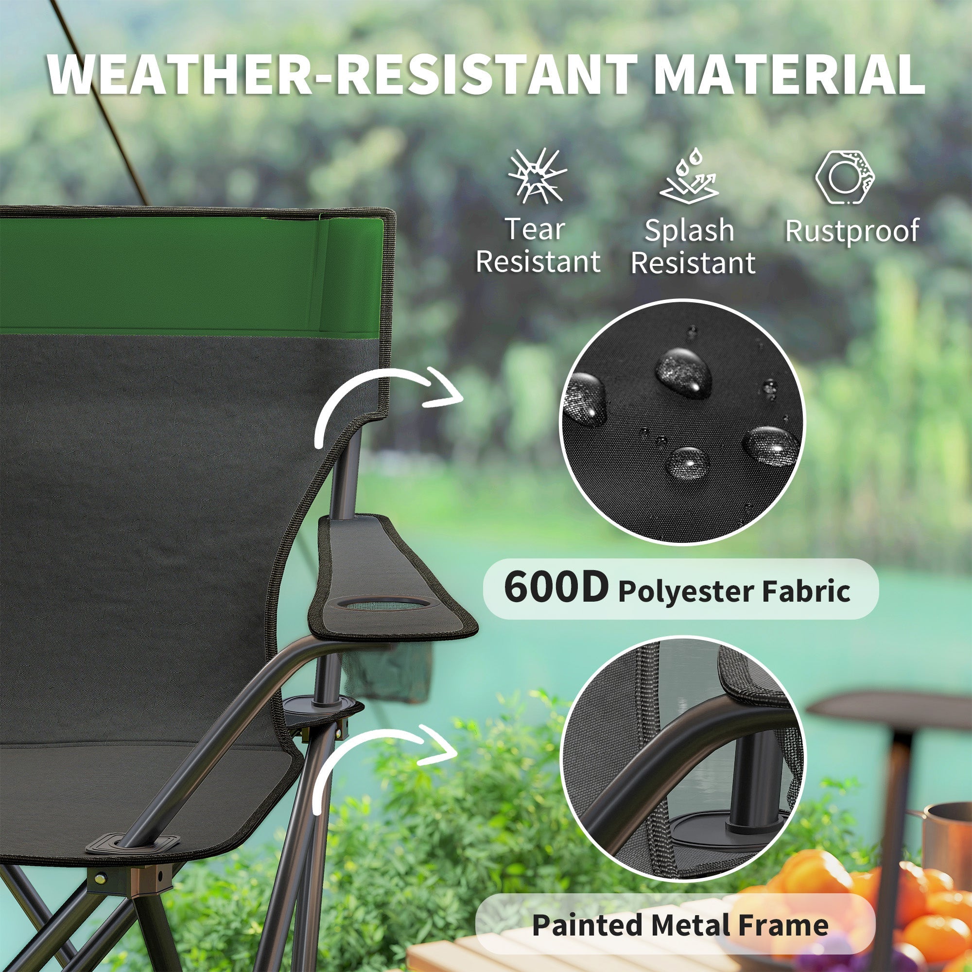 Outsunny Four-Piece Portable Picnic Table Set - Green 