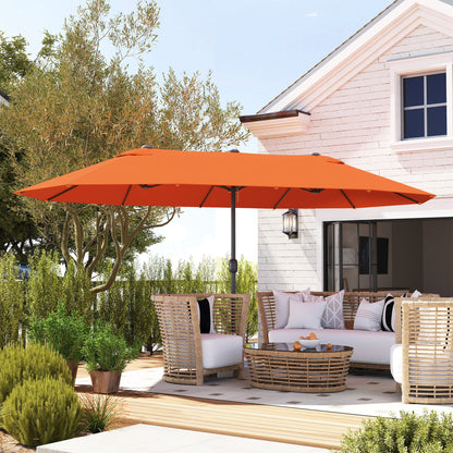 Outsunny 4.6m Double-Sided Garden Parasol - Orange 