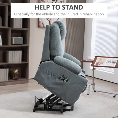 HOMCOM Lift-And-Recline Massage Armchair, with Heat - Grey 