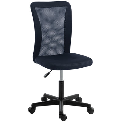 Vinsetto Computer Desk Chair, Mesh Office Chair with Adjustable Height and Swivel Wheels, Armless Study Chair, Dark Grey 