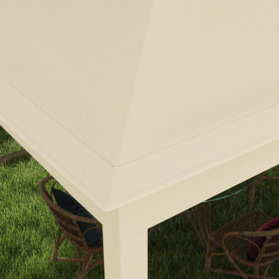 Outsunny 3 x 3(m) Pop Up Gazebo, Double-roof Garden Tent with Netting and Carry Bag, Party Event Shelter for Outdoor Patio, Cream White 