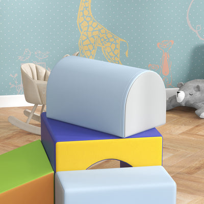 HOMCOM 4-Piece Soft Play Set for Toddlers, Multicoloured 