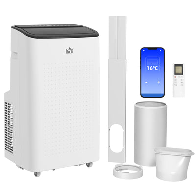 HOMCOM 12000 BTU App-Controlled Mobile Air Conditioner - White 