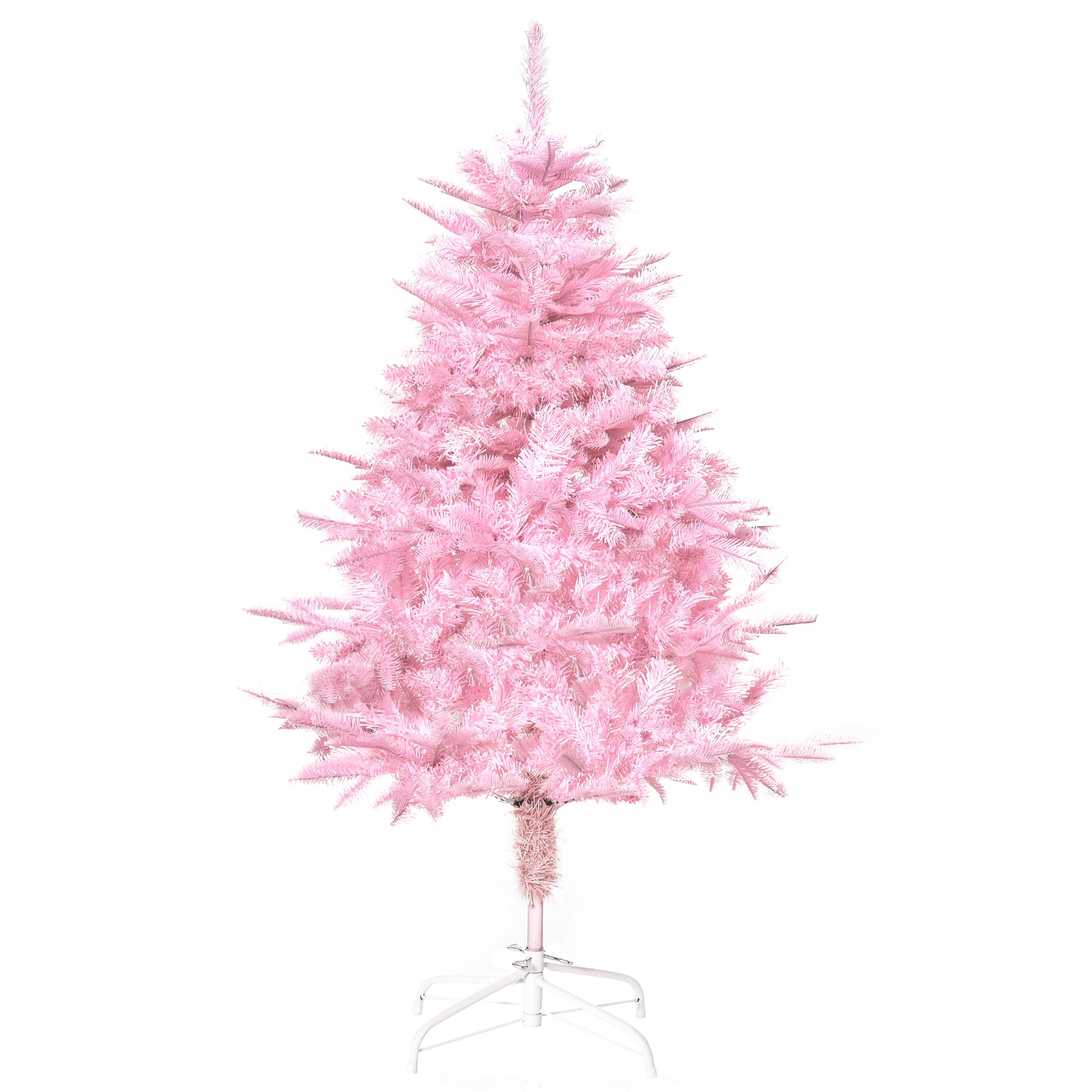 HOMCOM 4FT Artificial Christmas Tree Holiday Xmas Holiday Tree Decoration with Automatic Open for Home Party, Pink 