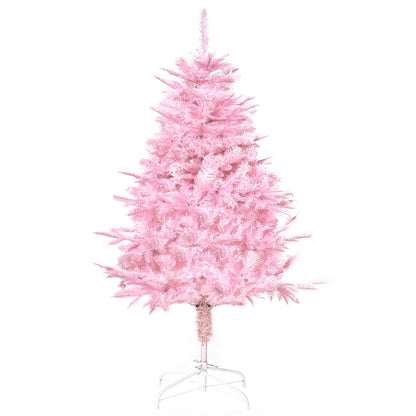 HOMCOM 4FT Artificial Christmas Tree Holiday Xmas Holiday Tree Decoration with Automatic Open for Home Party, Pink 