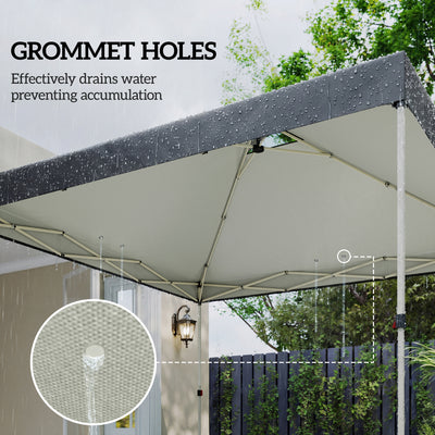 Outsunny gazebo roof replacement UV50+ Waterproof Pop Up Canopy Cover with 8 Drainage Holes 3 x 3 m Black 