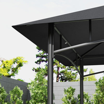 Outsunny 150 x 240cm BBQ Grill Gazebo, with Shelves - Grey 