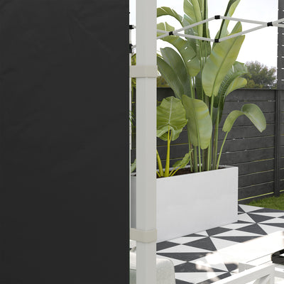 Outsunny Gazebo Side Panels, 2 Pack Sides Replacement, for 3x3(m) or 3x6m Pop Up Gazebo, with Windows and Doors, Black 