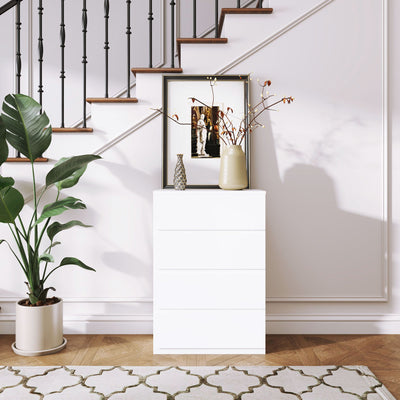 HOMCOM Chest of Drawers, 4-Drawer Storage Cabinets, Modern Dresser, Storage Drawer Unit for Bedroom 