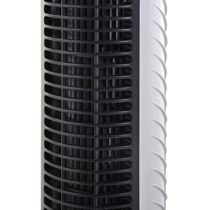 HOMCOM 31" Oscillating Tower Fan with Remote Control, 7.5H Timer, 3 Speed 3 Modes, Electric Floor Standing Cooling Fan for Home Bedroom Office, Silver 