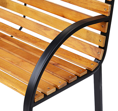 Outsunny Garden Bench, 122Lx60Wx80H cm-Steel/Wood 