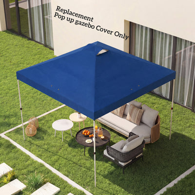 Outsunny Gazebo Roof Replacement UV50+ Waterproof Pop Up Canopy Cover with 8 Drainage Holes 3 x 3 m Blue 