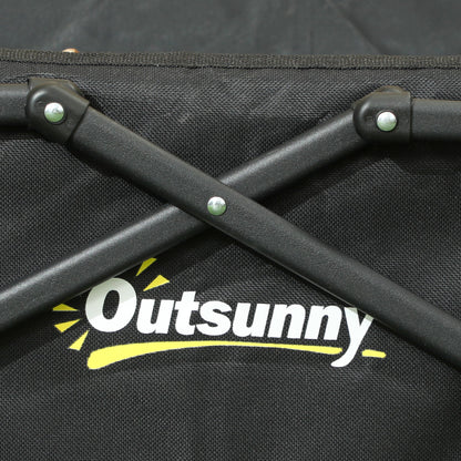 Outsunny 41L Festival Trolley on Wheels, Small Garden Folding Trolley Cart, 60kg Heavy Duty Collapsible Folding Wagon with Adjustable Handle and Carrying Bag for Beach, Camping, Festival, Black 