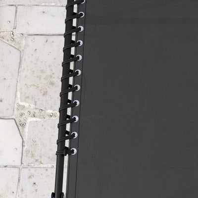 Outsunny Set of Two Folding Sun Loungers, with Four-Position Backs - Black 