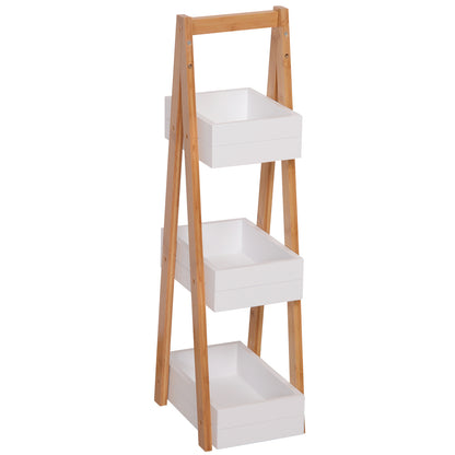 HOMCOM 3 Tier Bathroom Shower Caddy Freestanding Rack Storage Unit Shelf Organiser 