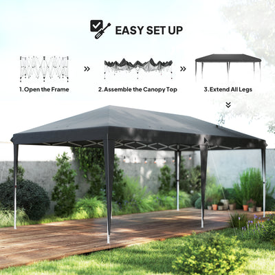 Outsunny 6 x 3 m Pop-Up Steel Frame Gazebo Grey 