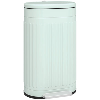 HOMCOM 30L Metal Kitchen Bin, with Soft-Close Lid - Light Green 